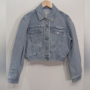 Michael Kors Studded Light Blue Denim Jacket